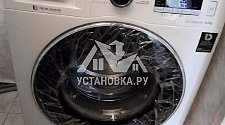 Установить в ванной комнате отдельностоящую новую стиральную машину samsung на готовые коммуникации