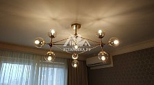 Установить подвесную люстру MODO CHANDELIER 10 GLOBES NN GOLD