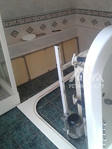 Работа по установке ванны с гидромассажем с демонтажем старой