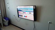 Монтаж телевизора на стену в спальне
