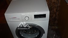 Установить стиральную машину с организацией залива и слива воды