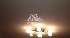 Установить потолочные люстры 4 штуки и 2 настенных светильника