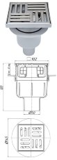 Трап канализационный вертикальный АНИ TQ5702 100 мм, выпуск 50 мм "сухой затвор"