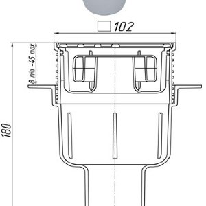 Трап канализационный вертикальный АНИ TQ5702 100 мм, выпуск 50 мм "сухой затвор"