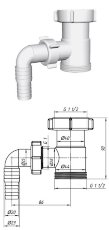 Отвод стиральной машины АНИ М110 1-1/2 дюйма