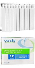 Радиатор биметаллический "OASIS" 500/80 12 секций