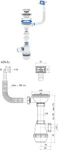 Сифон АНИ ГРОТ А0145S 3-1/2 дюйма х40