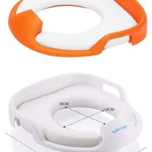Сиденье-адаптер для унитаза детское мягкое ST SMBH115/OR оранжевое (с ручками)